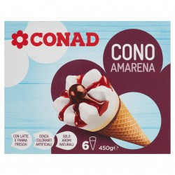 Gelato Cono Amarena Conad 6Pz