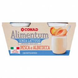 Yogurt Pesca Albicocca Conad - SENZA LATTOSIO 2x125gr.